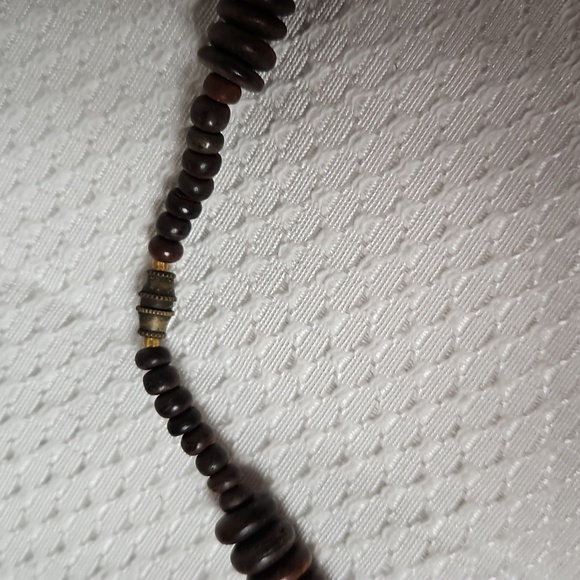 VINTAGE WOODEN SAFARI STATEMENT NECKLACE - Picture 6 of 6